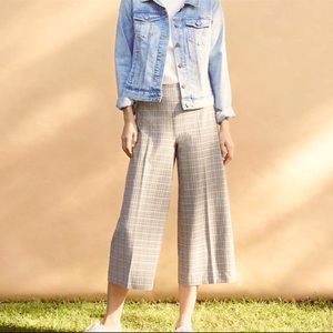 NWT Loft checkered cropped wide leg pants